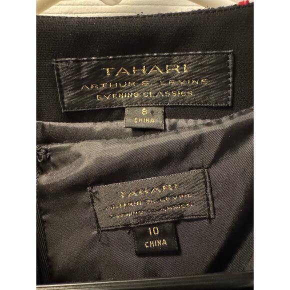 Tahari ASL evening classics boucle tweed sparkly dress suit black & red size 8 - Picture 12 of 16